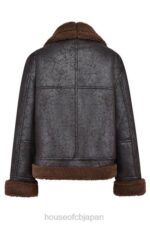衣類 House of CB マッデンブラウン ビーガン ムートン アビエーター ジャケット 0N8J1025 - Image 4