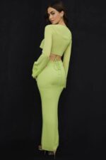 衣類 House of CB マデリン ライムグリーン ジョーゼット マキシスカート 0N8J955 - Image 5
