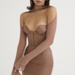 衣類 House of CB マヤラ モカ ストラクチャード コルセット ミニドレス 0N8J480