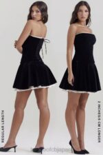 衣類 House of CB マリラ ブラック ベルベット ストラップレス ドレス 0N8J123 - Image 5