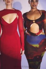 衣類 House of CB マリーナ プリント カットアウト ミディドレス 0N8J532 - Image 5