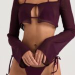 衣類 House of CB マルセイユ プルーン カバーアップ トップ 0N8J1219