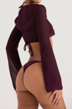 衣類 House of CB マルセイユ プルーン カバーアップ トップ 0N8J1219 - Image 3
