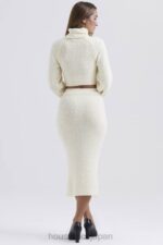 衣類 House of CB ミシュカ クリームソフトブークレニットミディスカート 0N8J831 - Image 5