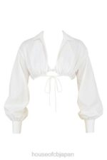 衣類 House of CB ミストレス ロック ウィッシュリスト ホワイト バルーン スリーブ クロップド シャツ ブラレット付き 0N8J739 - Image 7
