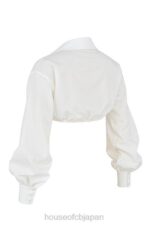 衣類 House of CB ミストレス ロック ウィッシュリスト ホワイト バルーン スリーブ クロップド シャツ ブラレット付き 0N8J739 - Image 8
