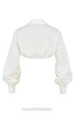 衣類 House of CB ミストレス ロック ウィッシュリスト ホワイト バルーン スリーブ クロップド シャツ ブラレット付き 0N8J739 - Image 9