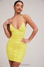 衣類 House of CB ミストレス ロックス スポットライト レモン プランジ メッシュ ドレス 0N8J578 - Image 4