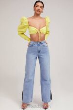 衣類 House of CB ミストレス ロックス タフ ラブ レモン パフ スリーブ クロップド トップ 0N8J754 - Image 6