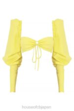 衣類 House of CB ミストレス ロックス タフ ラブ レモン パフ スリーブ クロップド トップ 0N8J754 - Image 10
