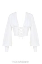 衣類 House of CB ミラベルホワイトレースアップコルセット 0N8J82 - Image 3