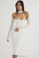 衣類 House of CB ミラローズ ホワイト メッシュ コルセット ミディ ドレス 0N8J484 - Image 11