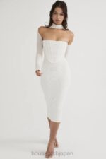 衣類 House of CB ミラローズ ホワイト メッシュ コルセット ミディ ドレス 0N8J484 - Image 14