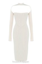 衣類 House of CB ミラローズ ホワイト メッシュ コルセット ミディ ドレス 0N8J484 - Image 8