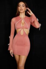 衣類 House of CB ミランダ ローズ クリスタル トリム カットアウト ミニドレス 0N8J511 - Image 9