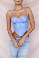 衣類 House of CB メリッサ コーンフラワー ブルー ビーガン レザー コルセット 0N8J65 - Image 9