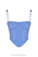 衣類 House of CB メリッサ コーンフラワー ブルー ビーガン レザー コルセット 0N8J65 - Image 10