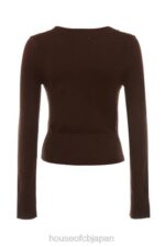 衣類 House of CB ラケル チョコレート カシミア ブレンド スクープ ネック トップ 0N8J653 - Image 3