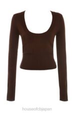衣類 House of CB ラケル チョコレート カシミア ブレンド スクープ ネック トップ 0N8J653 - Image 10