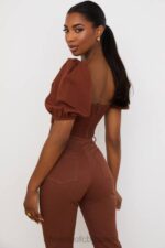 衣類 House of CB ラバンナココア パフスリーブ クロップトップ 0N8J748 - Image 6