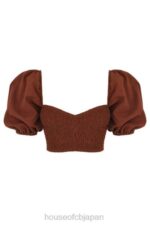衣類 House of CB ラバンナココア パフスリーブ クロップトップ 0N8J748 - Image 8