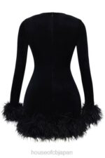 衣類 House of CB ラビニアブラックベルベットミニドレス 0N8J350 - Image 6
