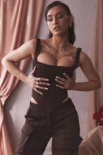 衣類 House of CB ラファ チョコレートサテン延縄コルセット 0N8J61 - Image 11