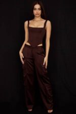 衣類 House of CB ラファ チョコレートサテン延縄コルセット 0N8J61 - Image 6