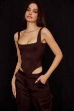 衣類 House of CB ラファ チョコレートサテン延縄コルセット 0N8J61 - Image 8