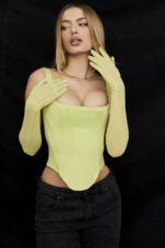 衣類 House of CB ラファライムサテン延縄コルセット 0N8J69 - Image 8