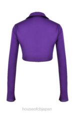 衣類 House of CB ラベンダーグレープサテンクロップドタイフロントトップ 0N8J738 - Image 12