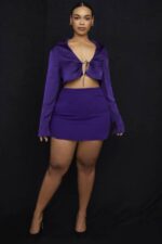 衣類 House of CB ラベンダーグレープサテンクロップドタイフロントトップ 0N8J738 - Image 20
