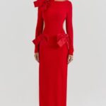 衣類 House of CB ラヴェルレッドリボンマキシドレス 0N8J110