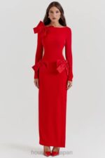 衣類 House of CB ラヴェルレッドリボンマキシドレス 0N8J110