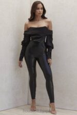 衣類 House of CB リアブラックラテックスハイウエストレギンス 0N8J1010 - Image 4