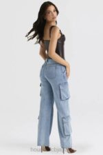 衣類 House of CB リアブルー ウォッシュド ユーティリティ ジーンズ 0N8J639 - Image 4