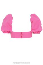 衣類 House of CB リゼット ピンク リネン パフスリーブ コルセット トップ 0N8J103 - Image 6