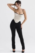 衣類 House of CB リュエット ベージュ サテン ワイヤー入りコルセット 0N8J30 - Image 3