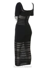 衣類 House of CB リラ ブラック 透かし編みニット ミディドレス 0N8J362 - Image 8