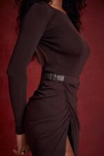 衣類 House of CB リラエスプレッソニットミディスカート 0N8J834 - Image 2