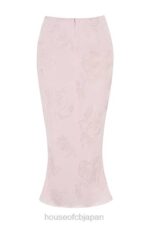 衣類 House of CB ルイゼット ピンク メタリック フローラル サテン ミディ スカート 0N8J892 - Image 4