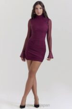 衣類 House of CB ルカスタ マルベリー ギャザーミニドレス 0N8J134 - Image 9