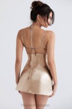 衣類 House of CB ルシラ ベージュシマーミニドレス 0N8J354 - Image 9