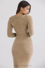 衣類 House of CB ルシール キャメル ファジー マキシ ドレス 0N8J312 - Image 14