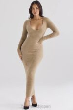 衣類 House of CB ルシール キャメル ファジー マキシ ドレス 0N8J312 - Image 9