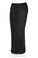 衣類 House of CB ルビーブラックサテンレーストリムミディスカート 0N8J899 - Image 9