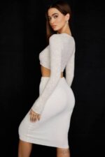 衣類 House of CB ルリー オートミール ふわふわニット クロップド カーディガン 0N8J733 - Image 13