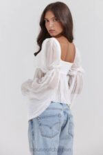 衣類 House of CB ルーシーホワイトのプリーツトップ 0N8J8 - Image 6