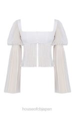 衣類 House of CB ルーシーホワイトのプリーツトップ 0N8J8 - Image 7