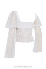 衣類 House of CB ルーシーホワイトのプリーツトップ 0N8J8 - Image 8